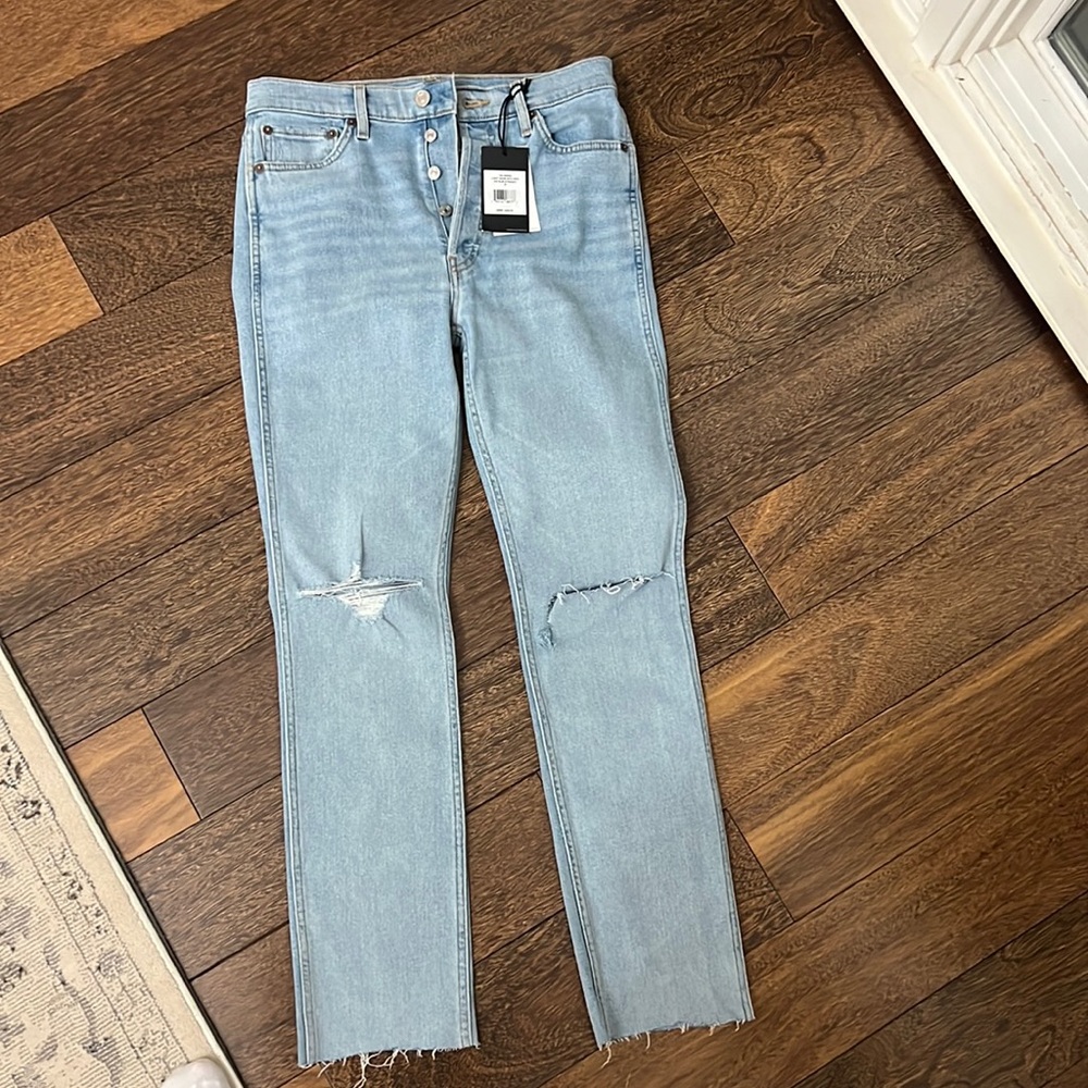 Re/Done jeans light wave with rips 80s slim straight size 29